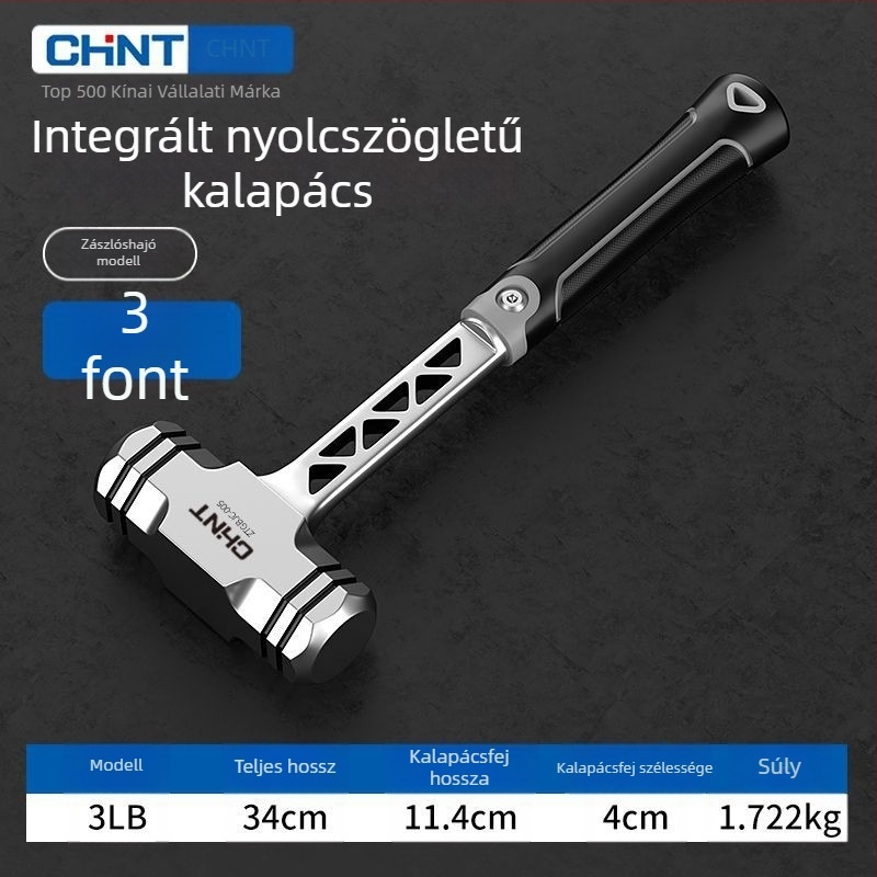 Chint tömör nyolcszögletű vakolókalapács – erős kivitel, falbontáshoz, acélnyél, magas széntartalmú acél fej