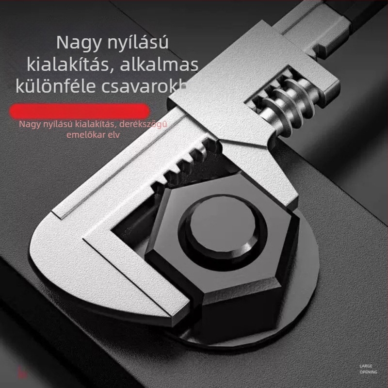 F-típusú többfunkciós derékszögben állítható kulcs vízvezetékekhez, vékony kivitel, széles nyitás