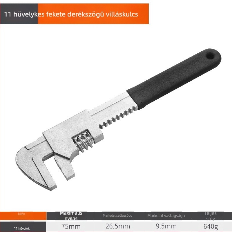 F-típusú többfunkciós derékszögben állítható kulcs vízvezetékekhez, vékony kivitel, széles nyitás