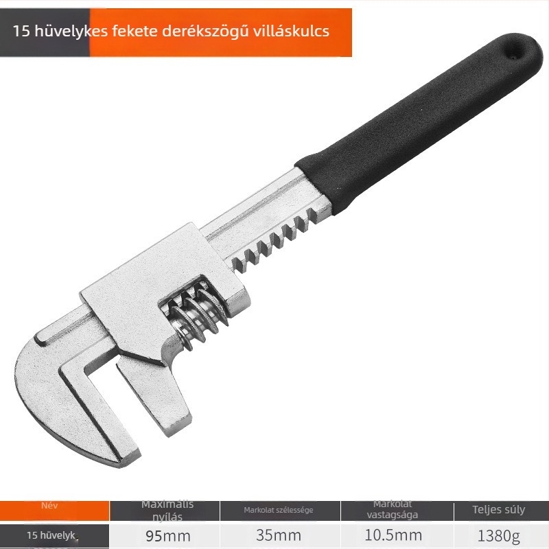 F-típusú többfunkciós derékszögben állítható kulcs vízvezetékekhez, vékony kivitel, széles nyitás