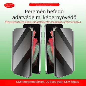 Samsung Galaxy S23 Ultra adatvédelmi képernyővédő — matt hidrogél fólia, teljes lefedés, rugalmas, önjavító