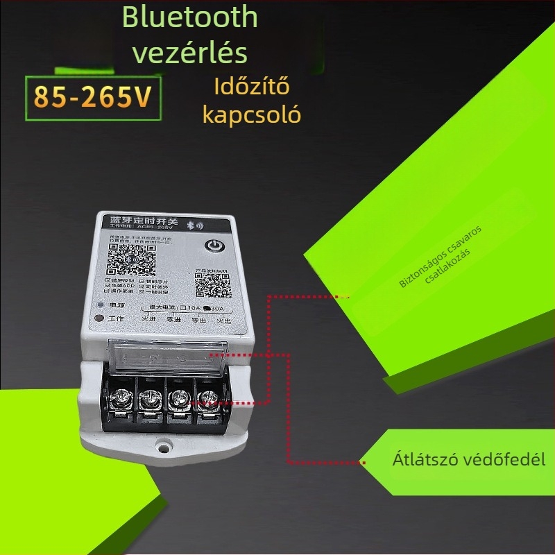 Bluetooth LED időzítő, intelligens időzítés, 30A egyfázisú kapcsoló, vezeték nélküli vezérlés, AC85-220V