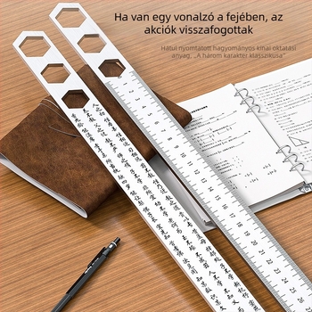 Rozsdamentes acélból készült autóba szerelt mérővessző, önvédelmi eszköz, edzett, vastag egyenes vonalzó, 5 mm, gyémánt élű
