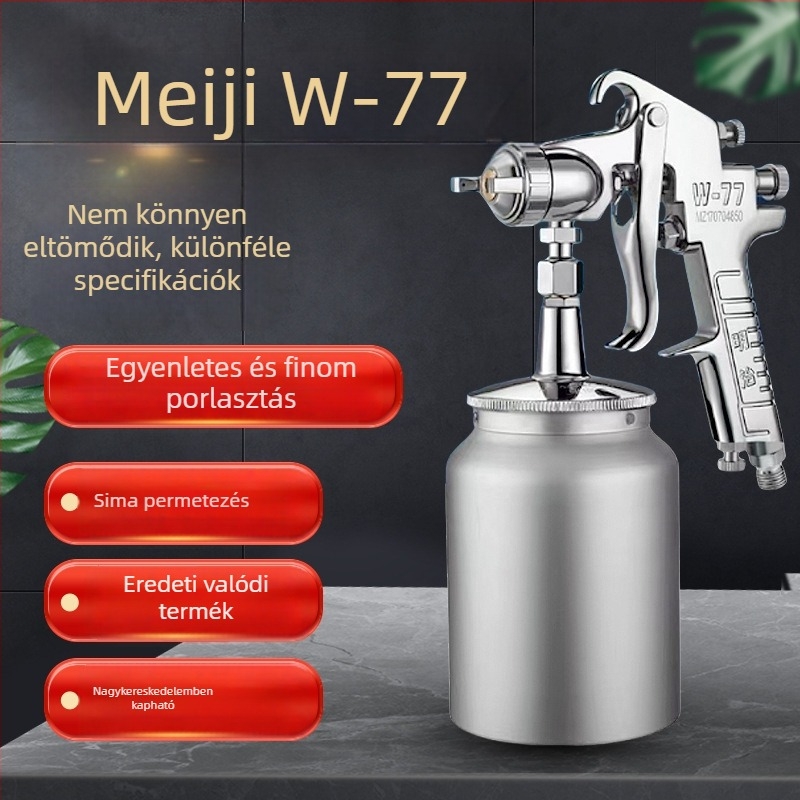 Meiji szórópisztoly kettős tartállyal, alacsony nyomású W71, magas atomizációjú alapozó bútorokhoz és autójavításhoz V3
