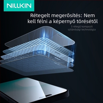Nillkin edzett üveg kijelzővédő iPhone 17 Pro Max-hoz pormentes telepítő keretben, teljes kijelző, robbanásbiztos