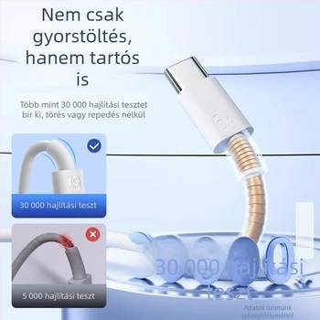 Type-C adatkábel, 6A gyors töltés, kompatibil Huawei/Honor Enjoy Nova P30/P40 Android eszközökkel