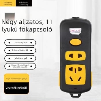Kábel nélküli 11-es aljzatú elosztó kerek lyukas csatlakozókkal, nagy teljesítmény, elektrosokk elleni védelem