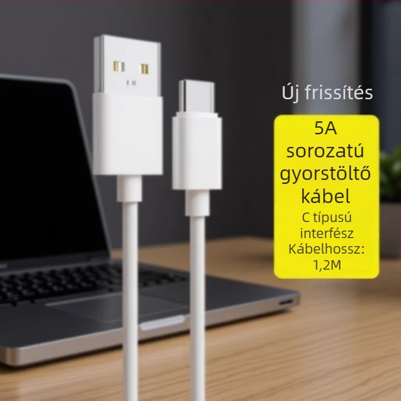 60W USB-C gyors töltésű adatkábel Huawei és Apple iPhone 17-hez, 5A, Type-C