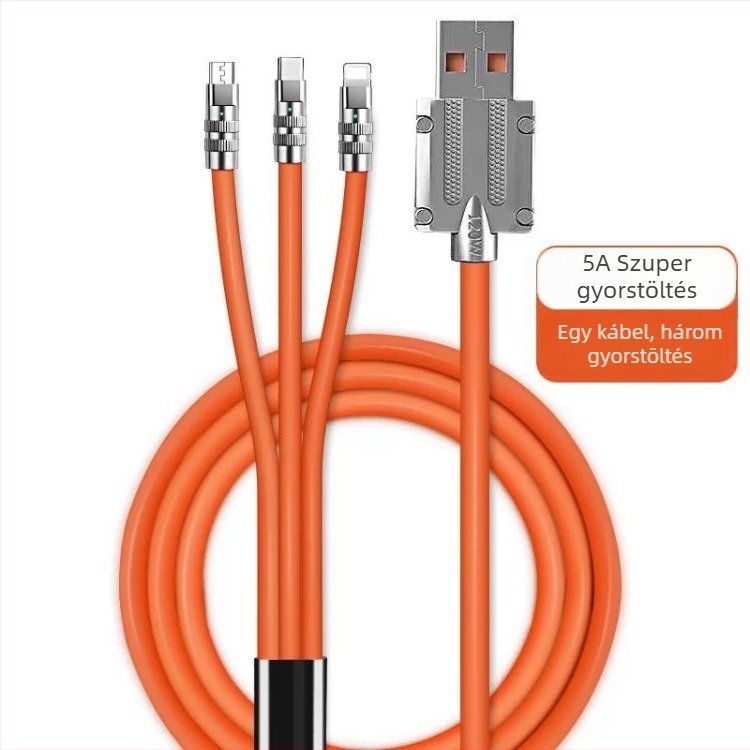 240W gyors töltésű 3 az 1-ben USB-C/Lightning/Mikro-USB kábel Huawei, Xiaomi és vivo készülékekhez