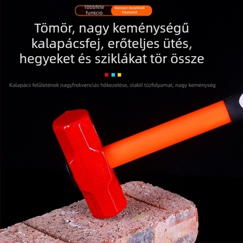 Nyolcszögletű kalapács ütéscsillapító nyéllel és magas széntartalmú acél fejjel, általános építőipari, befejező és háztartási szerelési feladatokra