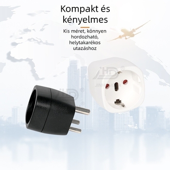EU-010 Európai dugaszoló konverter, 3‑pin aljzat adapter Indian szabvány szerint