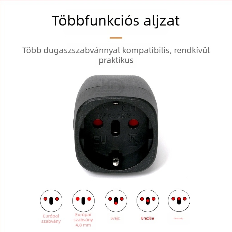 EU-010 Európai dugaszoló konverter, 3‑pin aljzat adapter Indian szabvány szerint