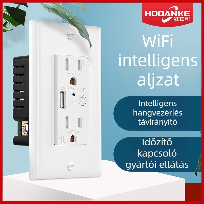 WiFi okos aljzat ETL tanúsítványú, 100-250V, távoli vezérléssel, falba épített