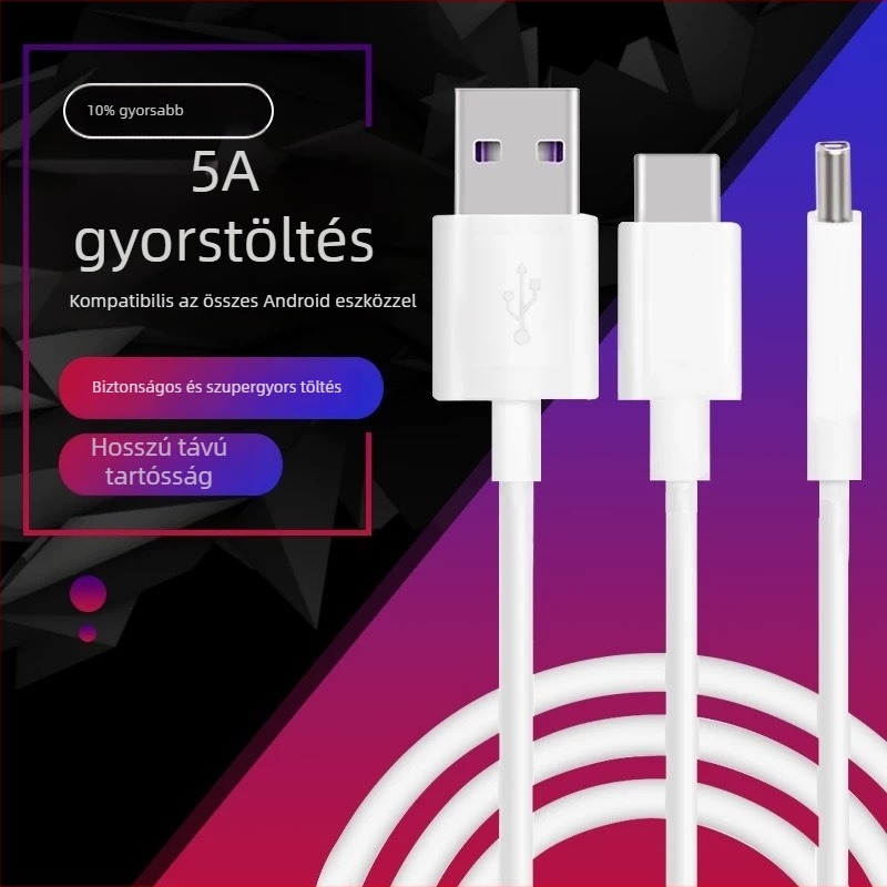 Laputo USB-A–USB-C töltőkábel, 40W gyors töltés, Huawei, Vivo és Android telefonok és táblagépek számára, hossz 1-2 m