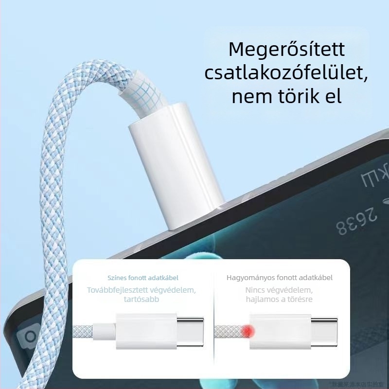 Macron 66W szövött adat- és töltőkábel 1-3, Mini USB, Lightning és USB-C csatlakozókkal