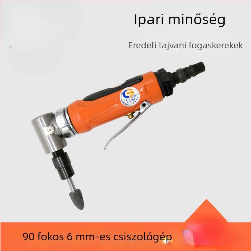 Pneumatikus szögű csiszoló belső furatok élhajlítására és 90° belső sarok deburrálására