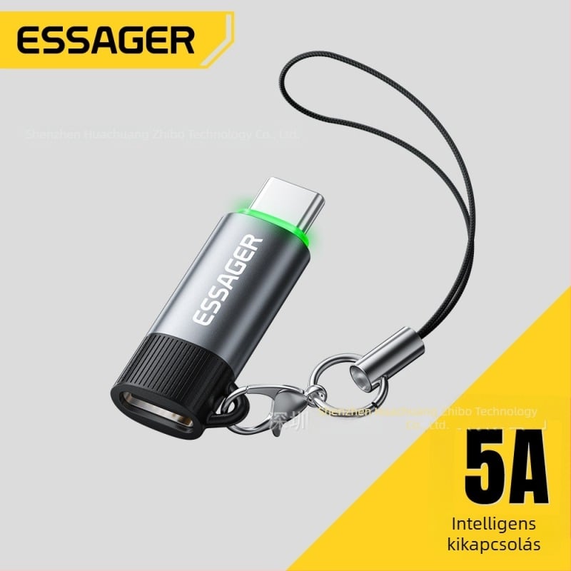 Essager energiatakarékos intelligens Type-C–ről Type-C-re OTG töltő adapter, 5A