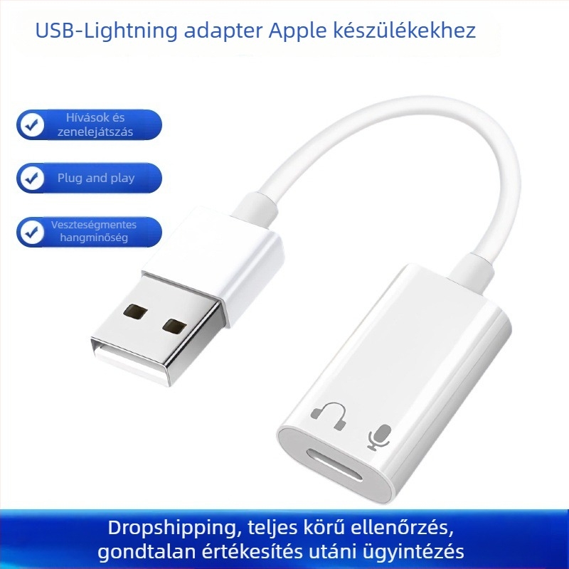Lightning–USB audió adapter Apple fülhallgatókhoz – MacBook-kompatibilis