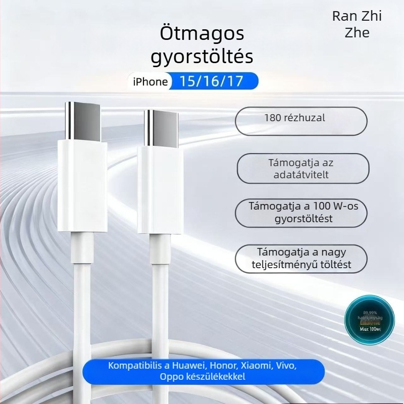 1m Apple 15-17 adatkábel USB-C PD töltőhöz TA08
