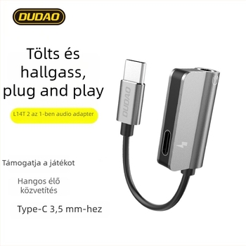 L14T USB-C–3,5 mm két-az-egyben adapterkábel Xiaomi Mi 6 fejhallgatókhoz