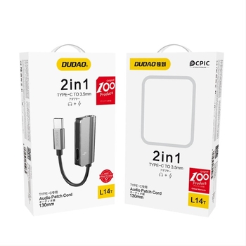 L14T USB-C–3,5 mm két-az-egyben adapterkábel Xiaomi Mi 6 fejhallgatókhoz