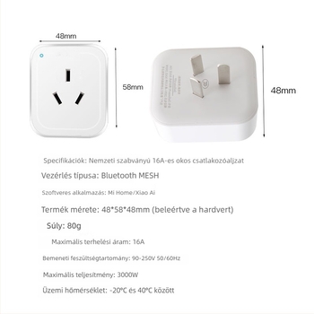Intelligens aljzatkapcsoló csatlakoztatva a Mi Home XiaoAi Bluetooth Mesh átjáróhoz a MIN 16A-es kapcsoló vezérléséhez