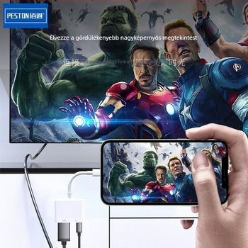 HDMI adapterkábel iPhone és iPad képernyő tükrözéséhez TV-hez vagy monitorhoz