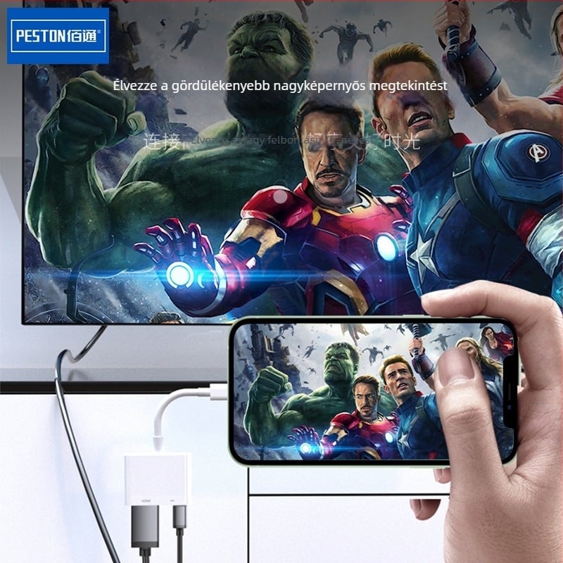 HDMI adapterkábel iPhone és iPad képernyő tükrözéséhez TV-hez vagy monitorhoz