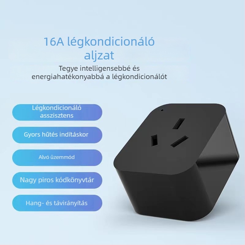 Tuya App okos klímaberendezéshez való dugalj Wi‑Fi távoli hőmérséklet-szabályozással és energiafogyasztási statisztikákkal, 16A Xiaodu hangszóró