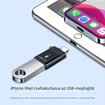 USB–Lightning átalakító adatátvitelre és töltésre, OTG adapter