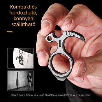 Titánium ötvözetből készült többfunkciós eszköz sörnyitóval, kültéri védelemre és kempingezésre – EDC eszköz