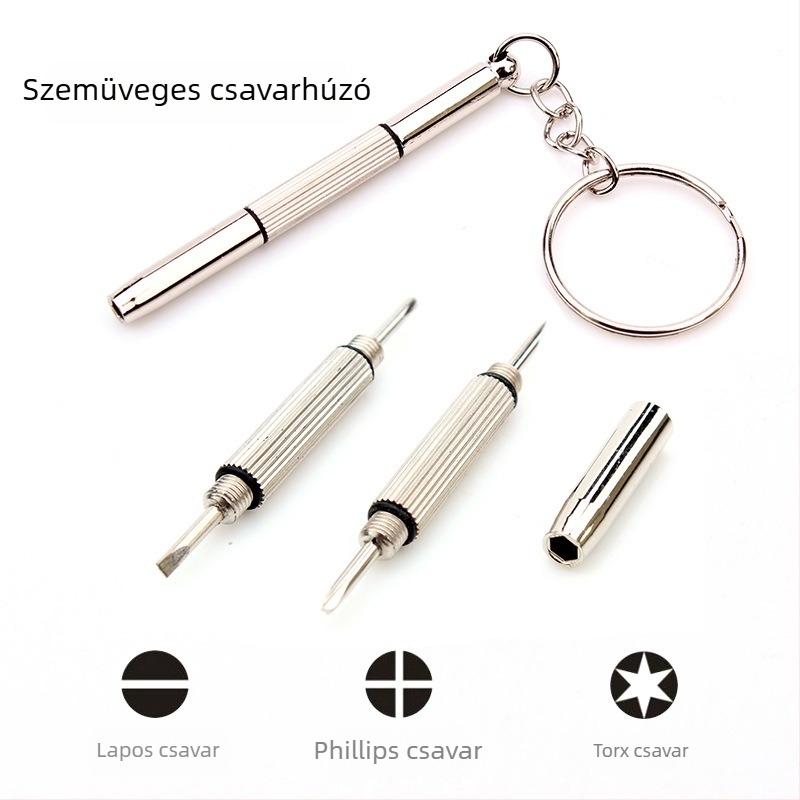 Mini csavarhúzó készlet síkfejű, Phillips és hatszögletű végű csavarhúzókhoz szemüvegekhez, távirányítókhoz és órákhoz