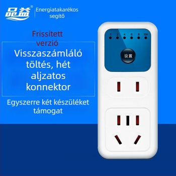 Pinyi intelligens visszaszámláló időzítő aljzat, automatikus kikapcsolással, 7 csatlakozóval telefon töltéséhez