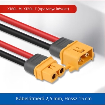 XT60 lítium akkumulátor csatlakozó, réz- és aranyozott érintkezőkkel, férfi és női XT60/H/F végek, banán csatlakozó és T-csatlakozó RC modellekhez