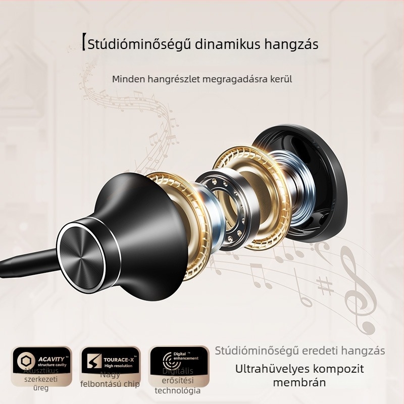 Vezeték nélküli zajszűrős Bluetooth nyakpántos fejhallgató, többfunkciós intelligens gaming és futó fülhallgató