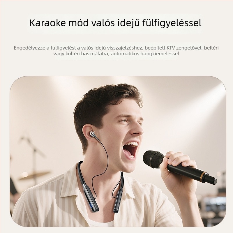 Vezeték nélküli zajszűrős Bluetooth nyakpántos fejhallgató, többfunkciós intelligens gaming és futó fülhallgató
