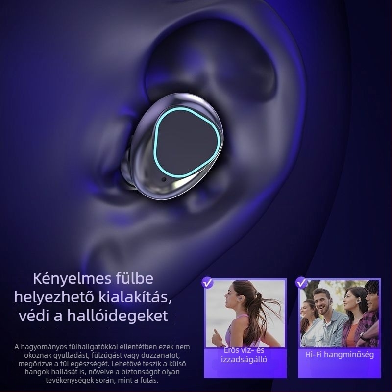 M10 játékos Bluetooth fülhallgató, in-ear kialakítás, zajcsökkentés, hosszú akkumulátor-üzemidő, esports