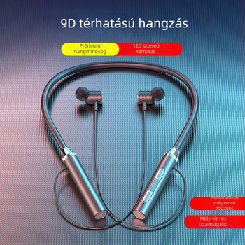 Bluetooth headset 5.3 nyakpántos, vezeték nélküli sztereó, hívásfunkció, alacsony késleltetés, vízálló, zajcsökkentés, hosszú akkumulátor-üzemidő, sportos stílus