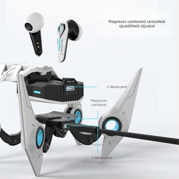 Mecha ihletésű jövőbeli harcos Bluetooth játékfejhallgató asztali dísz