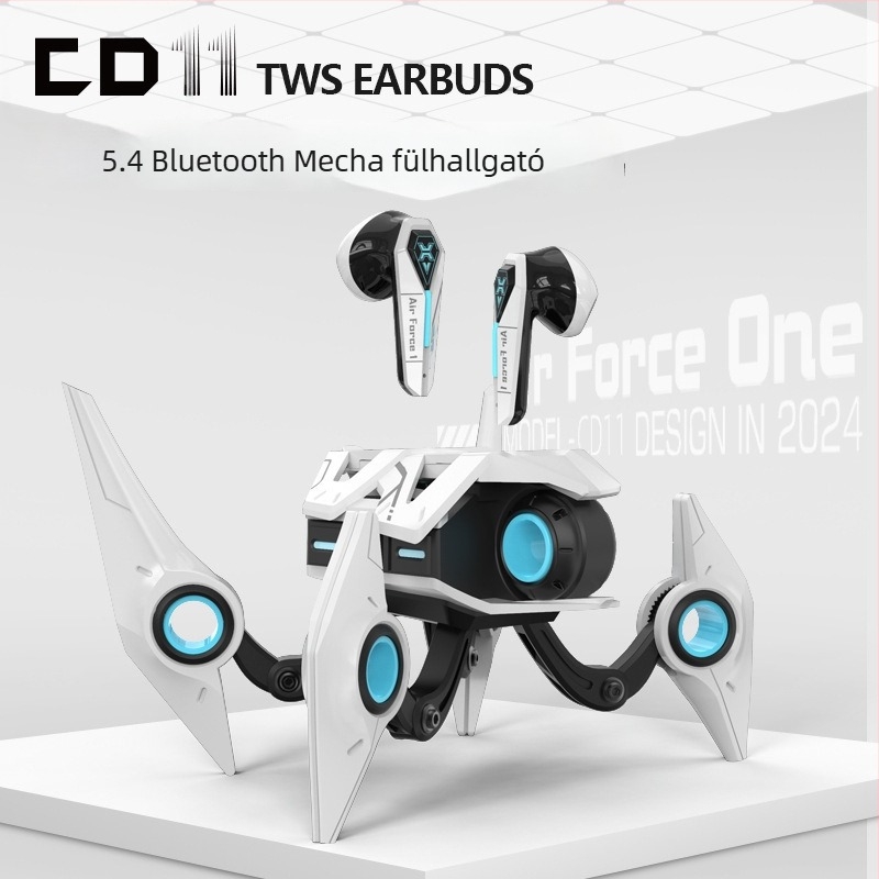 Mecha ihletésű jövőbeli harcos Bluetooth játékfejhallgató asztali dísz