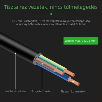 SAA hitelesített, tiszta rézből készült ausztrál szabvány szerinti 3-pólusú tápkábel C5 Cloverleaf csatlakozóval, 1,5 m hosszú laptop adapter