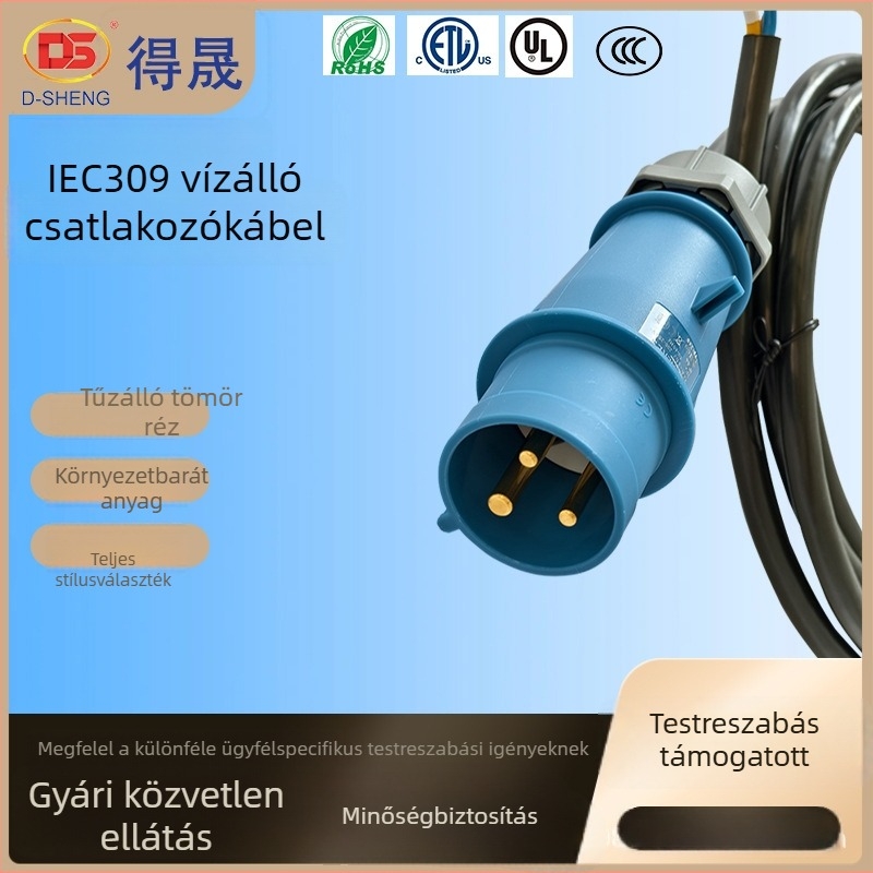 Ipari repülőcsatlakozó-kábel, IEC 309, IP44 vízálló, nagy teljesítmény