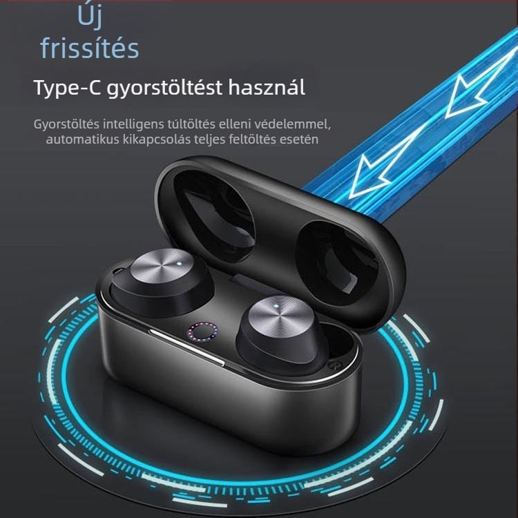 TWS valódi vezeték nélküli fülhallgatók, mini modell alumíniumötvözetből, Bluetooth 5.3, sztereó, zajcsökkentés
