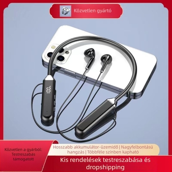 Nyakba akasztható Bluetooth headset, vezeték nélküli, rendkívül hosszú üzemidő, kétoldali sztereó hangzás, vízálló, zajcsökkentés, hívások, alacsony késleltetés e-sportokhoz