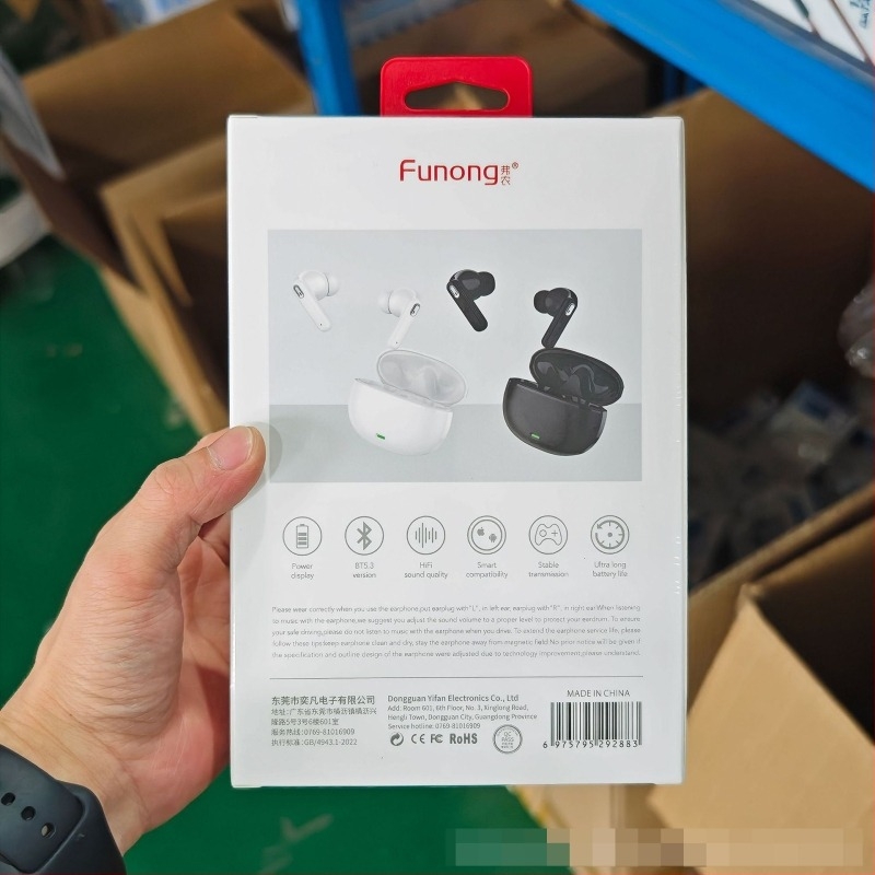 Vernon F10 Vezeték nélküli Bluetooth fülhallgató aktív zajcsökkentéssel, sportos in-ear design, Android-kompatibilis, több mint 8 órás üzemidő