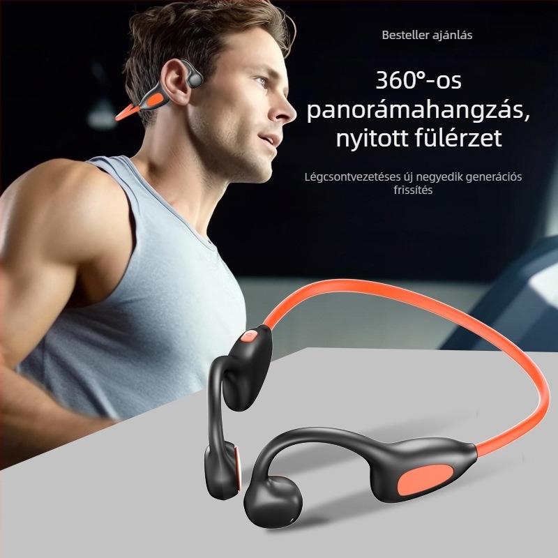 WS17 Nyakpántos Bluetooth headset, csontvezetés nélküli, sporthoz és futáshoz, 10 m hatótáv, Bluetooth 5.4, nem vízálló
