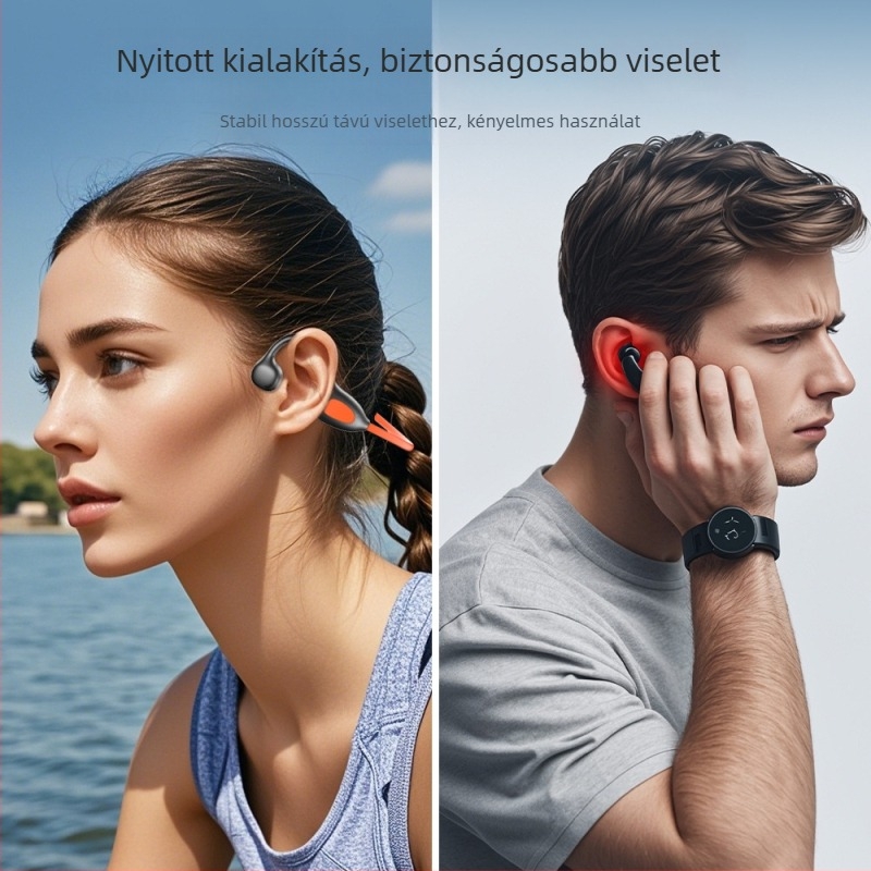 WS17 Nyakpántos Bluetooth headset, csontvezetés nélküli, sporthoz és futáshoz, 10 m hatótáv, Bluetooth 5.4, nem vízálló