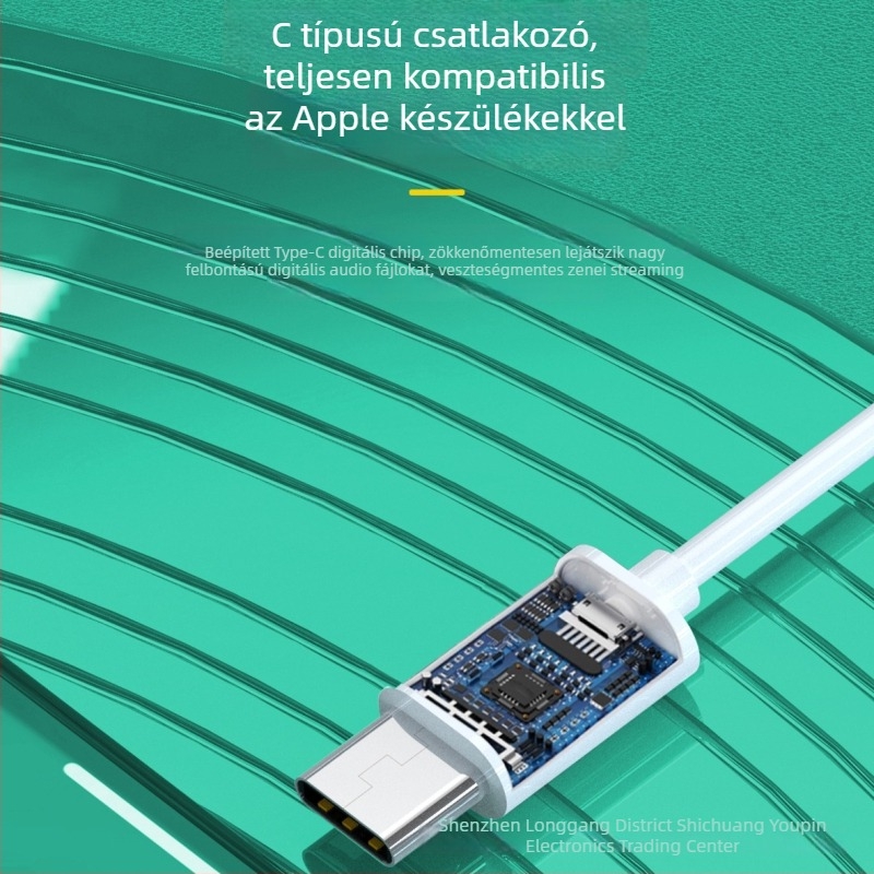P4P E044 Type-C digitális dekóderrel ellátott vezetékes fülhallgató, kiváló hangzással, Android-kompatibilis