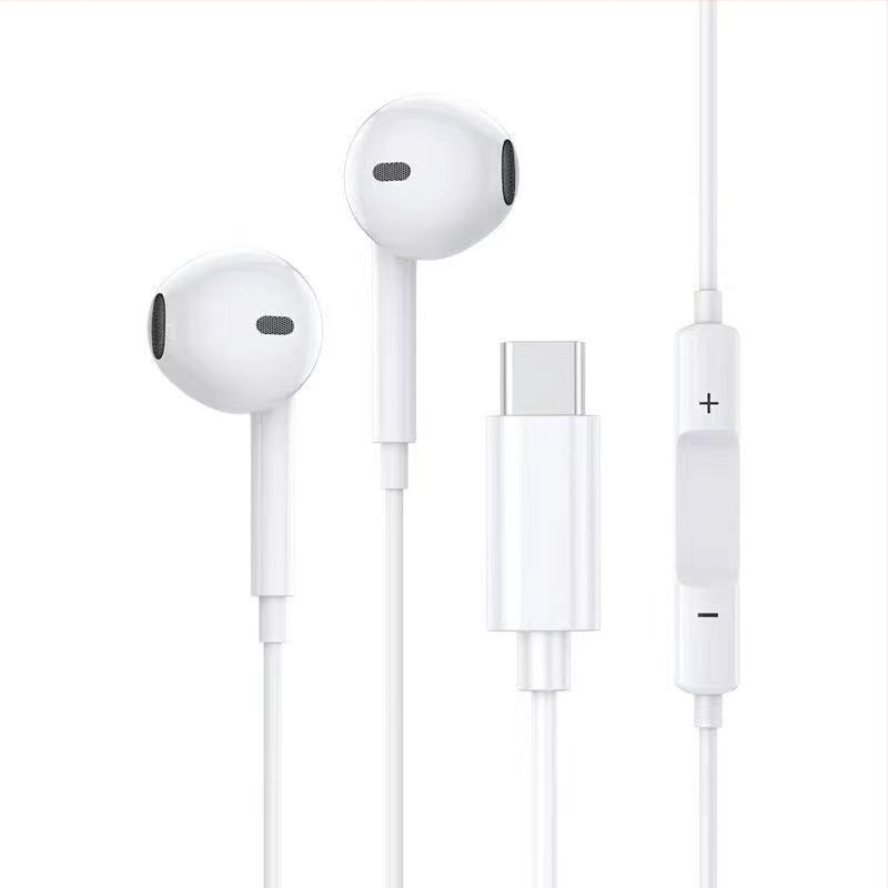 Vezetékes fülhallgató in-ear, 3,5 mm körös csatlakozóval és Type-C lapos dugóval, mikrofon, karaoke digitális hang, teljesen kompatibilis