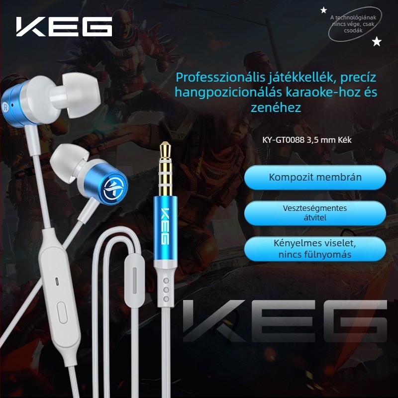 Cool Ergou Keg gaming fülhallgató, vezetékes 3.5 Type-C, in-ear, mikrofonnal, kiváló hangzás